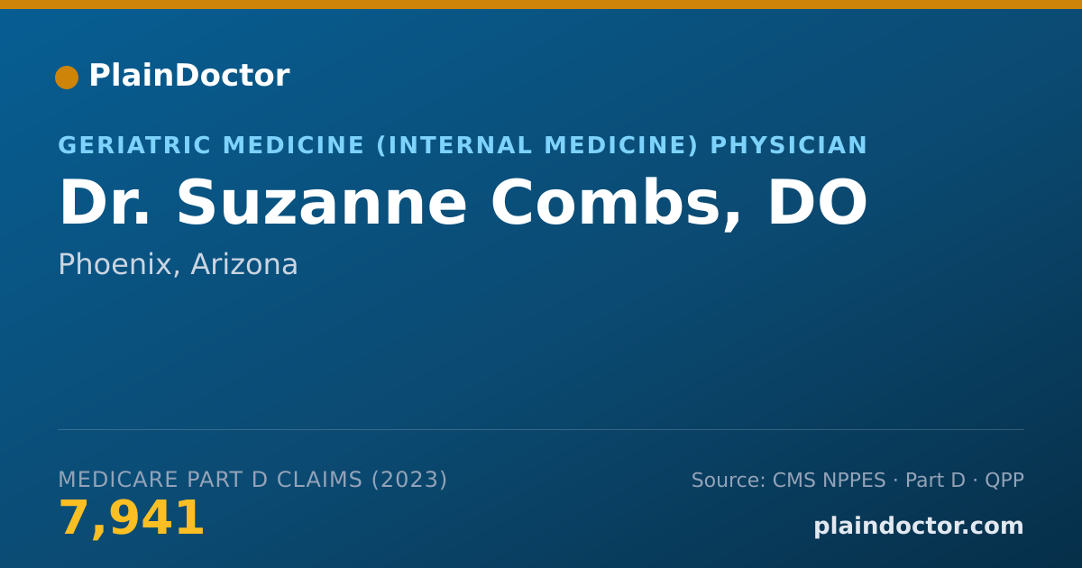 Shareable card for Suzanne Combs, DO - Geriatric Medicine (Internal Medicine) Physician, Phoenix, AZ