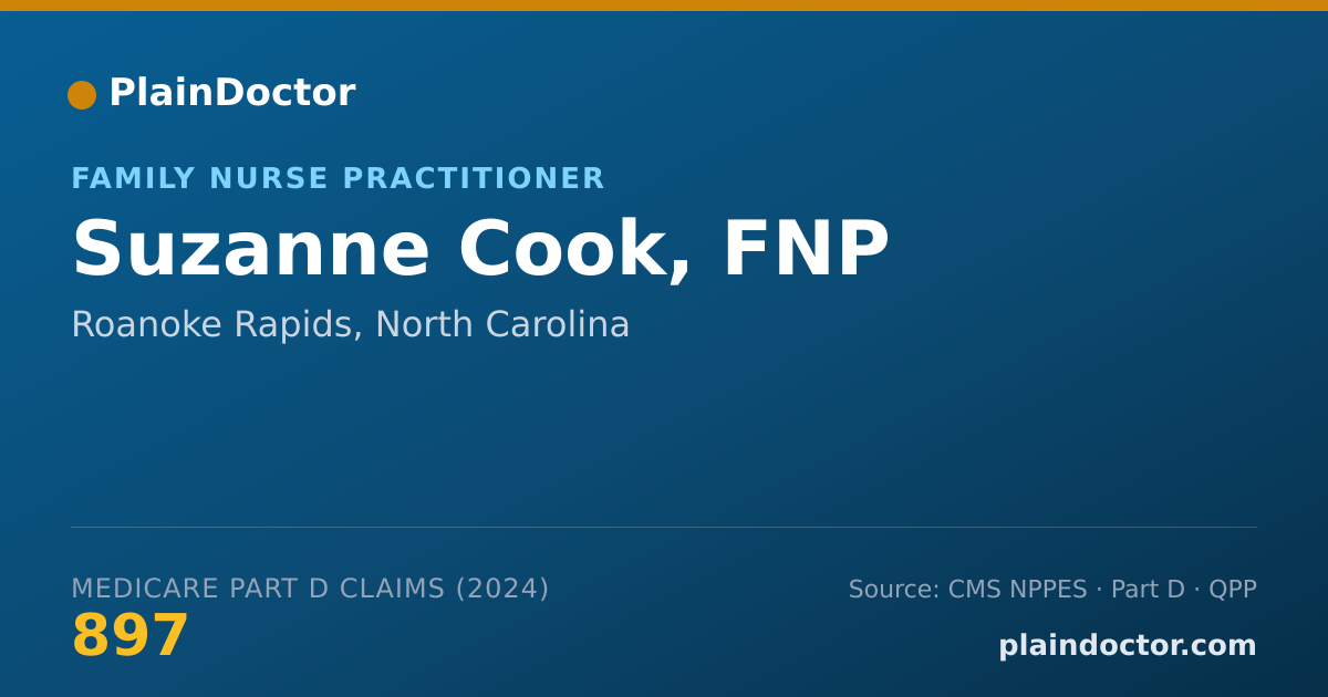 Shareable card for Suzanne Cook, FNP - Nurse Practitioner, Roanoke Rapids, NC