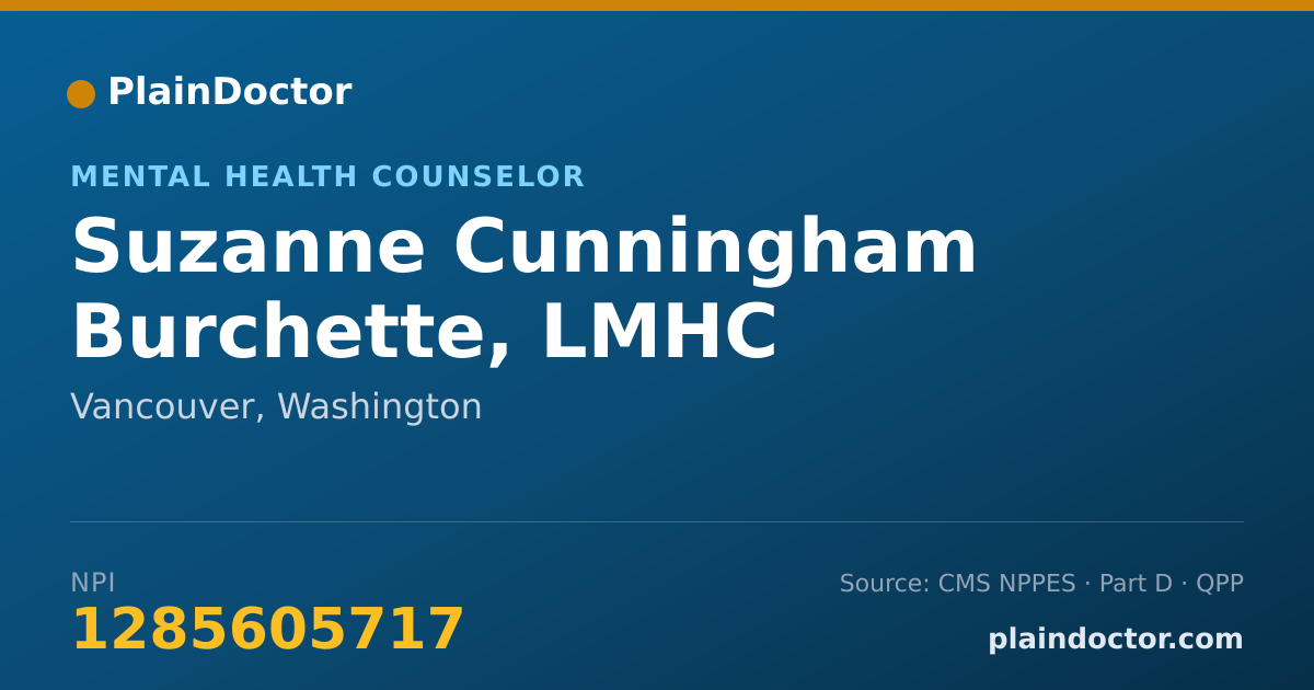 Shareable card for Suzanne Cunningham Burchette, LMHC - Mental Health Counselor, Vancouver, WA