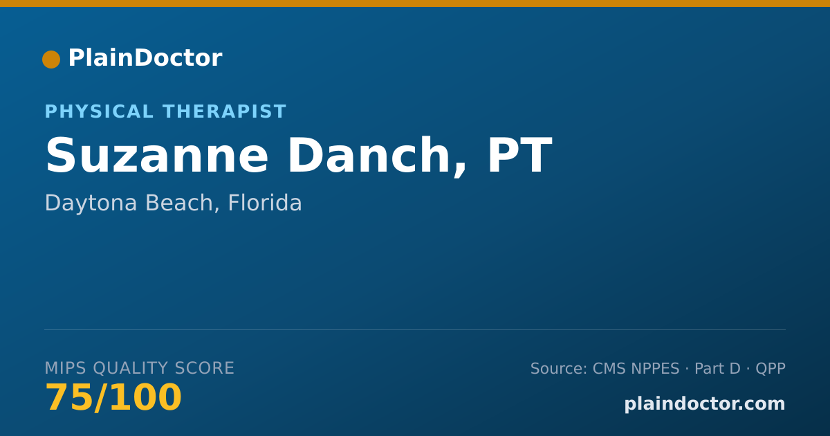 Shareable card for Suzanne Danch, PT - Orthopedic Physical Therapist, Daytona Beach, FL