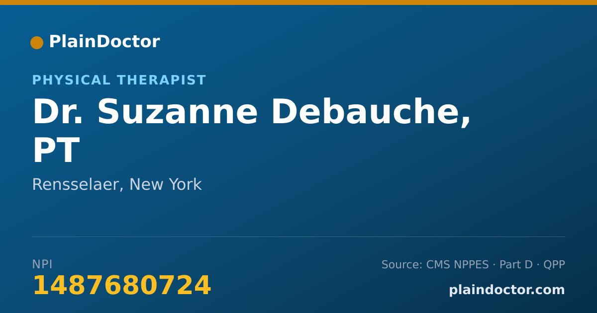 Shareable card for Suzanne Debauche, PT - Physical Therapist, Rensselaer, NY
