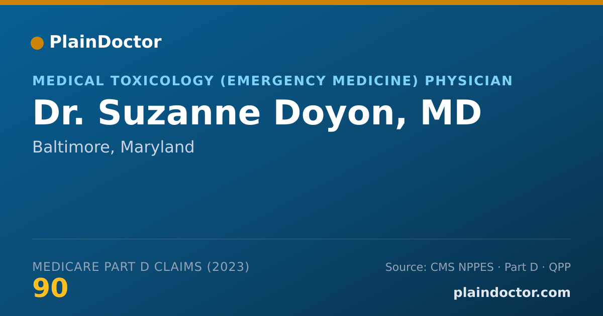 Shareable card for Suzanne Doyon, MD - Medical Toxicology (Emergency Medicine) Physician, Baltimore, MD