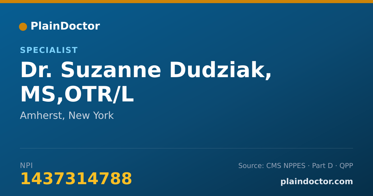 Shareable card for Suzanne Dudziak, MS,OTR/L - Specialist, Amherst, NY