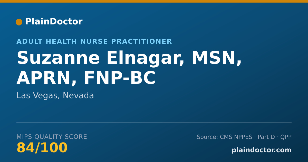 Shareable card for Suzanne Elnagar, MSN, APRN, FNP-BC - Adult Health Nurse Practitioner, Las Vegas, NV