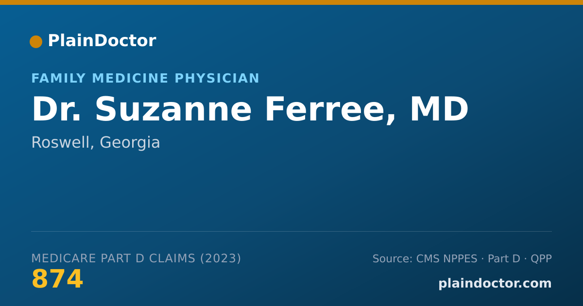 Shareable card for Suzanne Ferree, MD - Family Medicine Physician, Roswell, GA