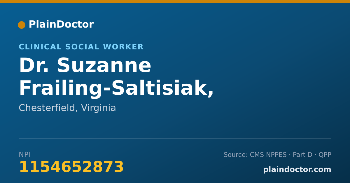 Shareable card for Suzanne Frailing-Saltisiak, LCSW - Clinical Social Worker, Chesterfield, VA