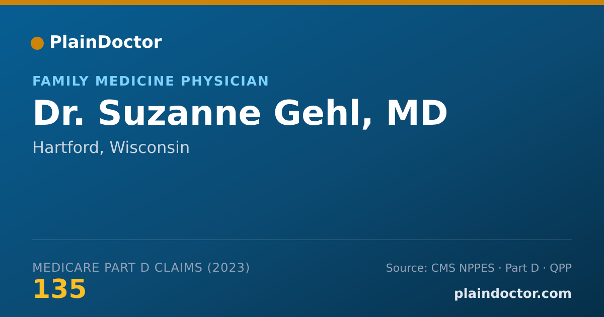 Shareable card for Suzanne Gehl, MD - Family Medicine Physician, Hartford, WI