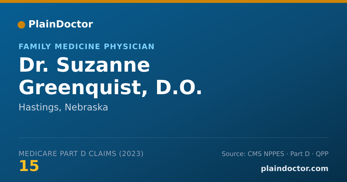 Shareable card for Suzanne Greenquist, D.O. - Family Medicine Physician, Hastings, NE