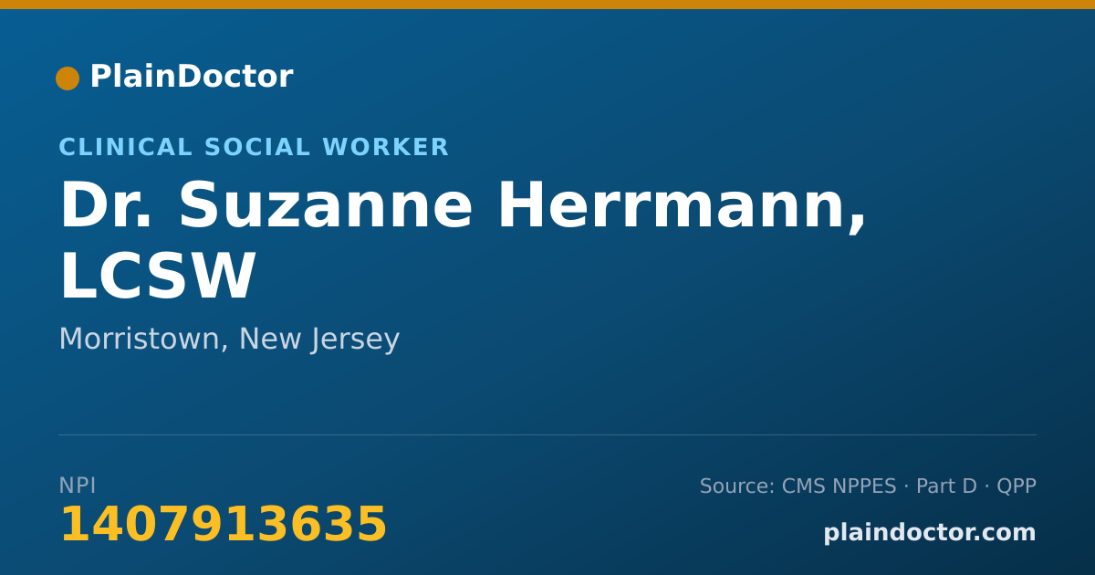 Shareable card for Suzanne Herrmann, LCSW - Clinical Social Worker, Morristown, NJ