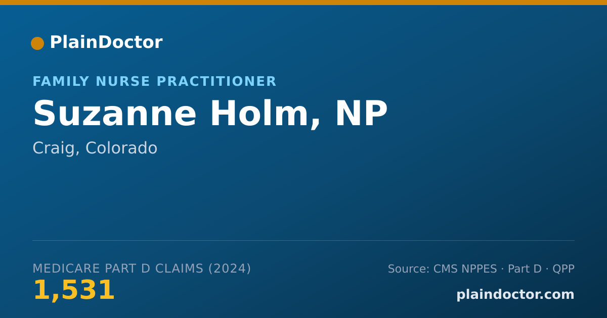 Shareable card for Suzanne Holm, NP - Adult Health Nurse Practitioner, Craig, CO