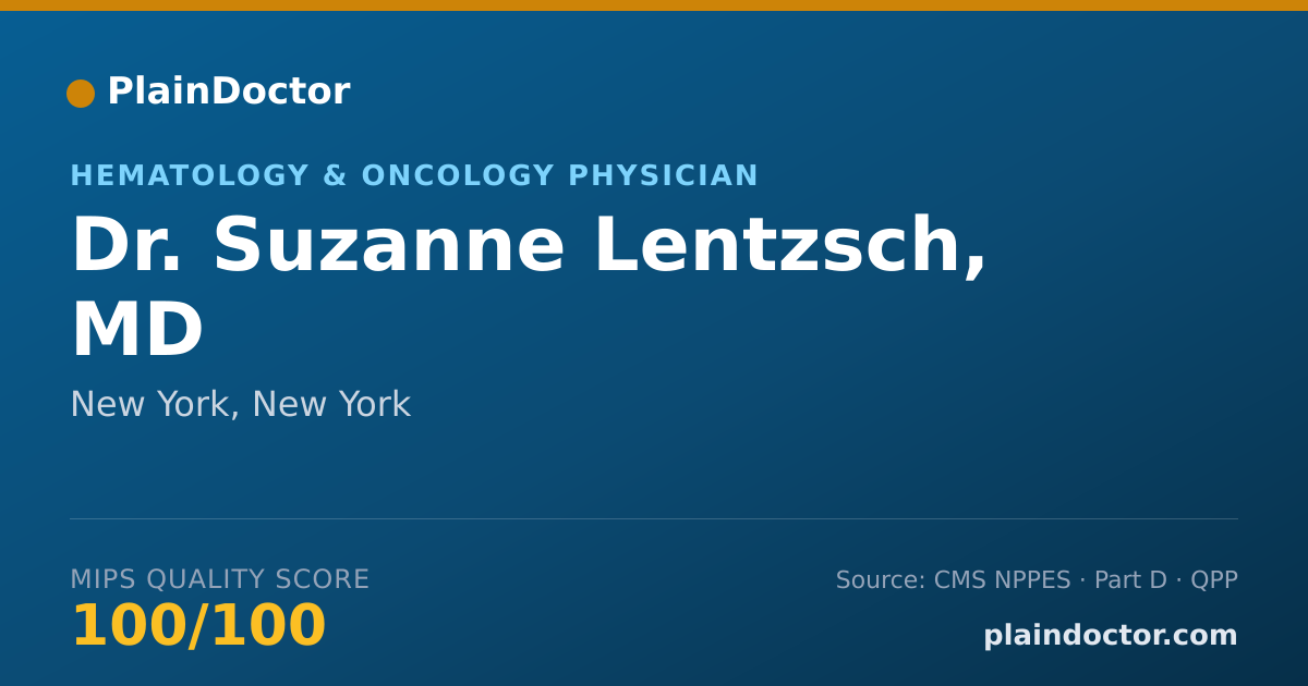 Shareable card for Suzanne Lentzsch, MD - Hematology & Oncology Physician, New York, NY
