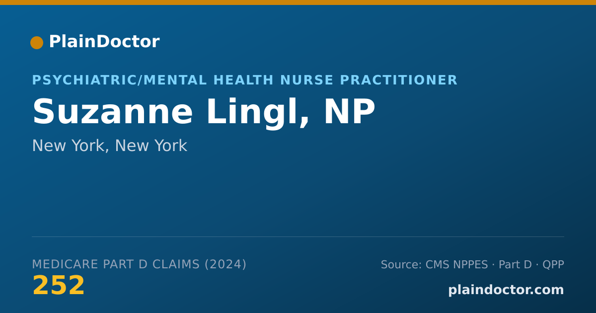 Shareable card for Suzanne Lingl, NP - Psychiatric/Mental Health Nurse Practitioner, New York, NY