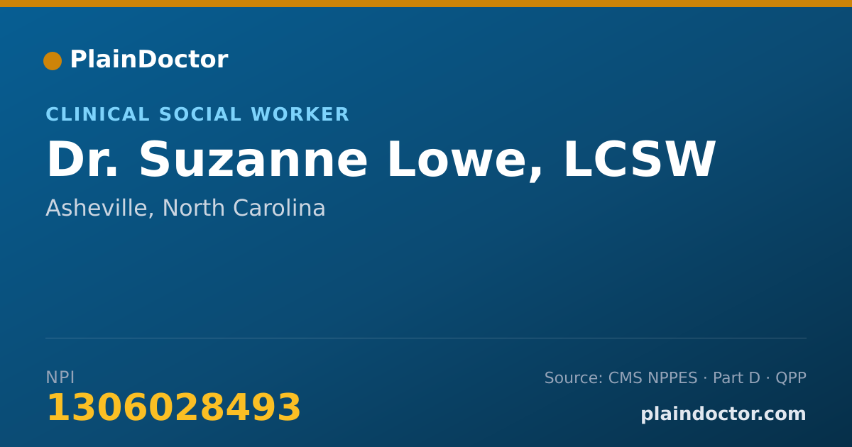Shareable card for Suzanne Lowe, LCSW - Clinical Social Worker, Asheville, NC
