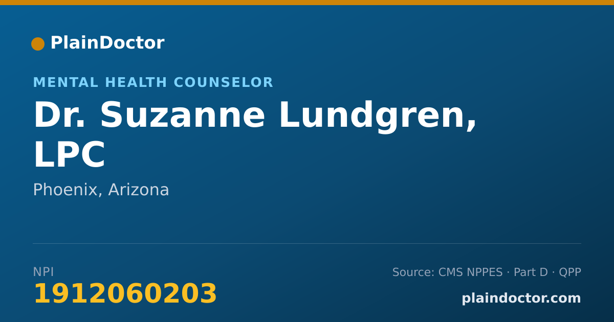 Shareable card for Suzanne Lundgren, LPC - Mental Health Counselor, Phoenix, AZ