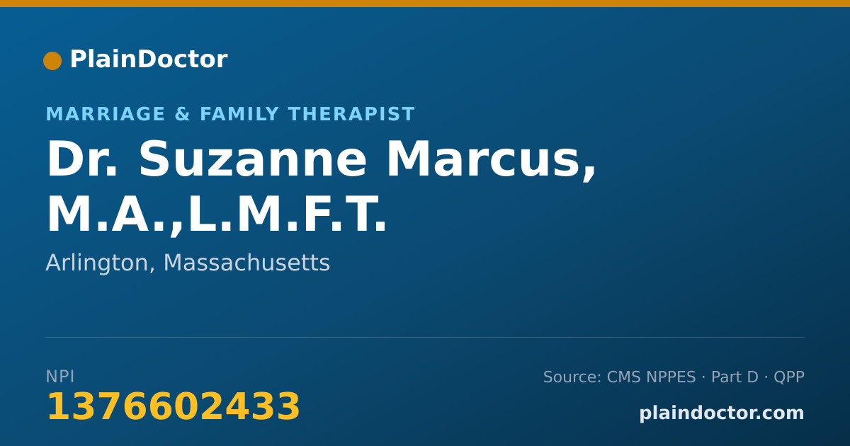 Shareable card for Suzanne Marcus, M.A.,L.M.F.T. - Marriage & Family Therapist, Arlington, MA