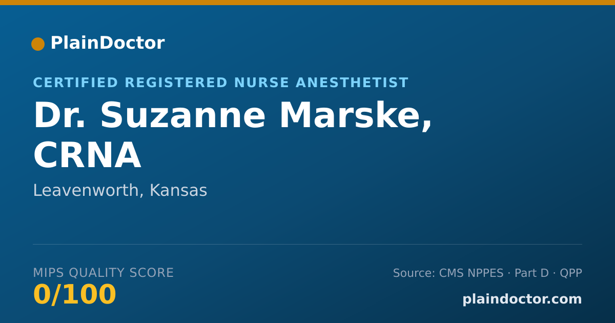 Shareable card for Suzanne Marske, CRNA - Certified Registered Nurse Anesthetist, Leavenworth, KS