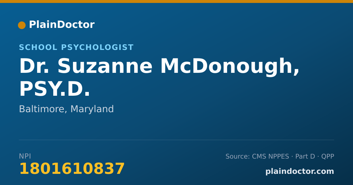 Shareable card for Suzanne McDonough, PSY.D. - School Psychologist, Baltimore, MD