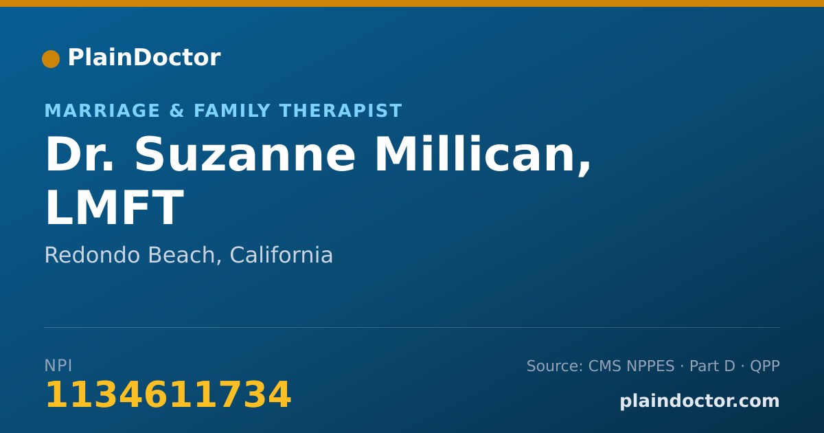 Shareable card for Suzanne Millican, LMFT - Marriage & Family Therapist, Redondo Beach, CA