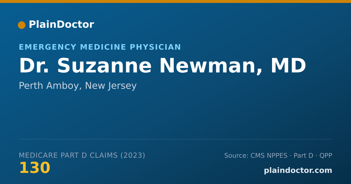 Shareable card for Suzanne Newman, MD - Emergency Medicine Physician, Perth Amboy, NJ