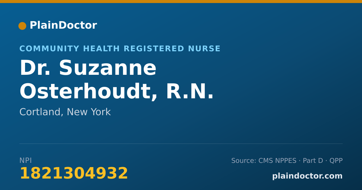 Shareable card for Suzanne Osterhoudt, R.N. - Community Health Registered Nurse, Cortland, NY