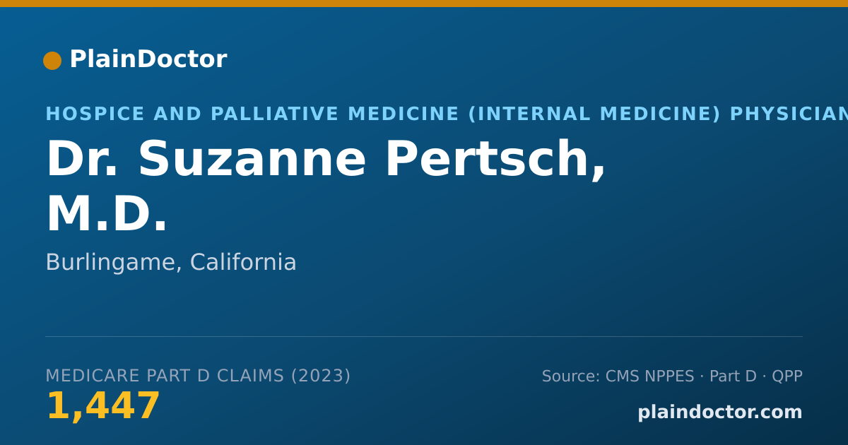 Shareable card for Suzanne Pertsch, M.D. - Hospice and Palliative Medicine (Internal Medicine) Physician, Burlingame, CA