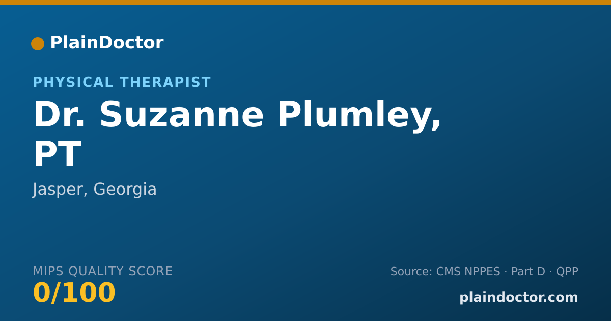 Shareable card for Suzanne Plumley, PT - Physical Therapist, Jasper, GA