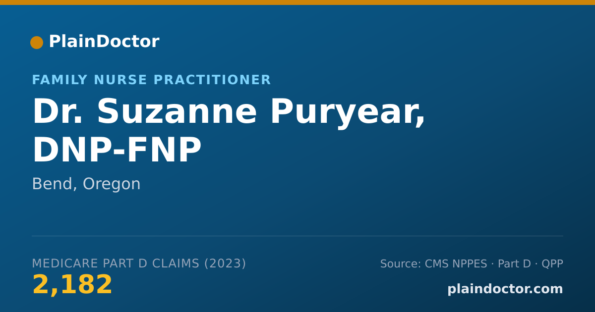 Shareable card for Suzanne Puryear, DNP-FNP - Family Nurse Practitioner, Bend, OR