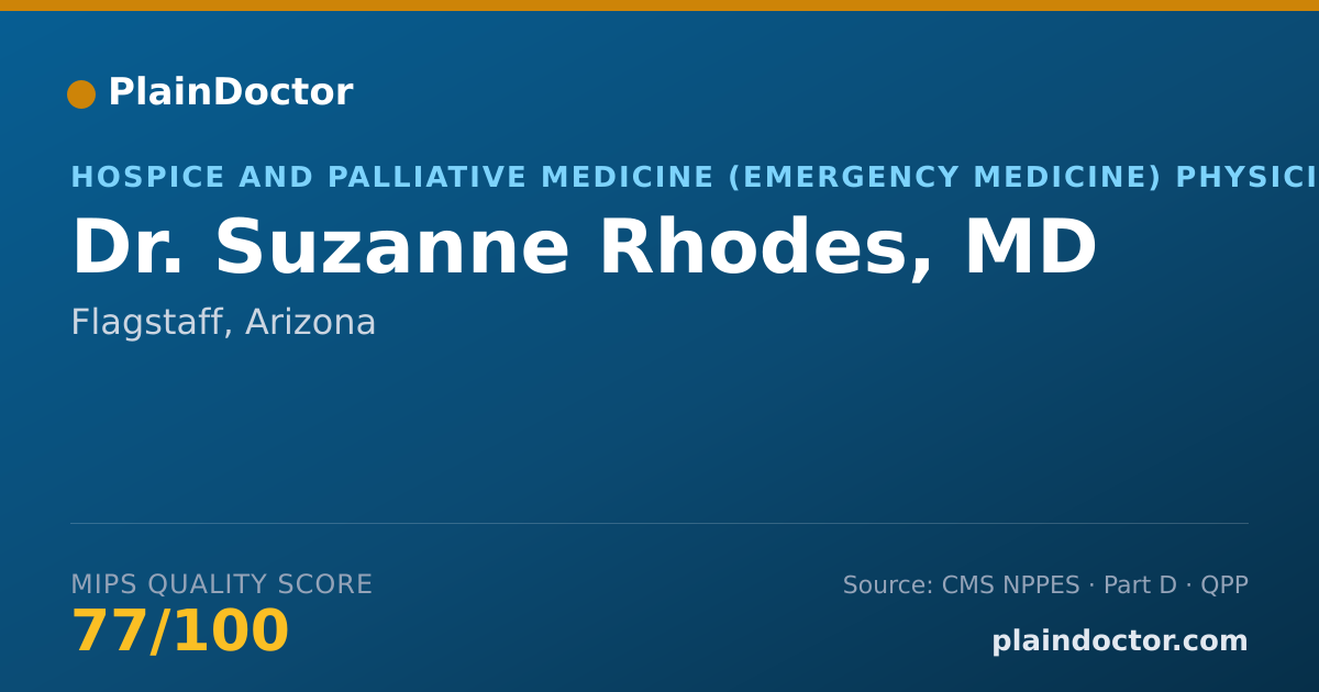 Shareable card for Suzanne Rhodes, MD - Hospice and Palliative Medicine (Emergency Medicine) Physician, Flagstaff, AZ