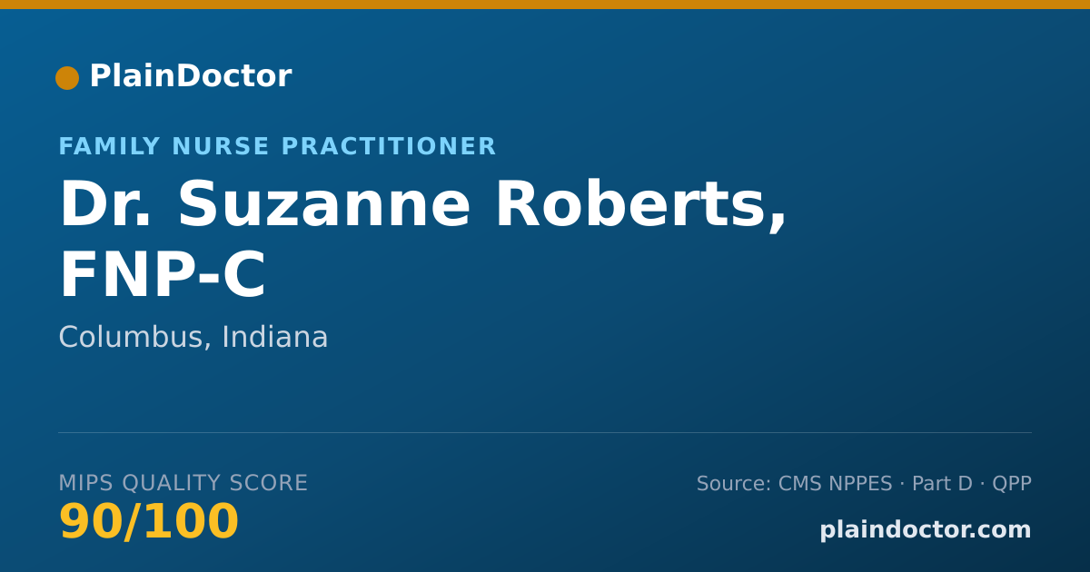 Shareable card for Suzanne Roberts, FNP-C - Family Nurse Practitioner, Columbus, IN
