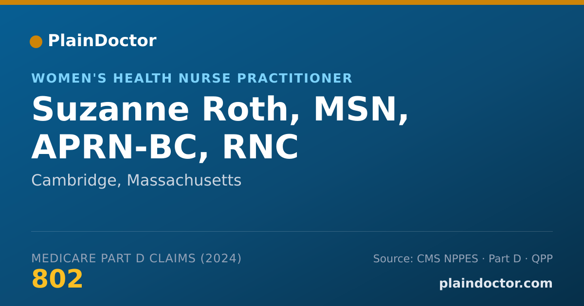 Shareable card for Suzanne Roth, MSN, APRN-BC, RNC - Women's Health Nurse Practitioner, Cambridge, MA