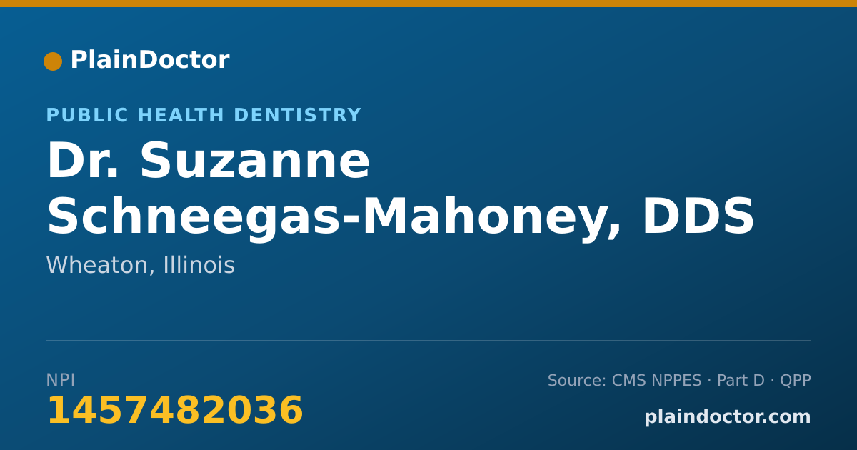 Shareable card for Suzanne Schneegas-Mahoney, DDS - Public Health Dentistry, Wheaton, IL