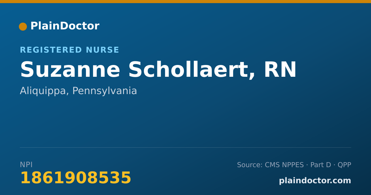 Shareable card for Suzanne Schollaert, RN - Registered Nurse, Aliquippa, PA