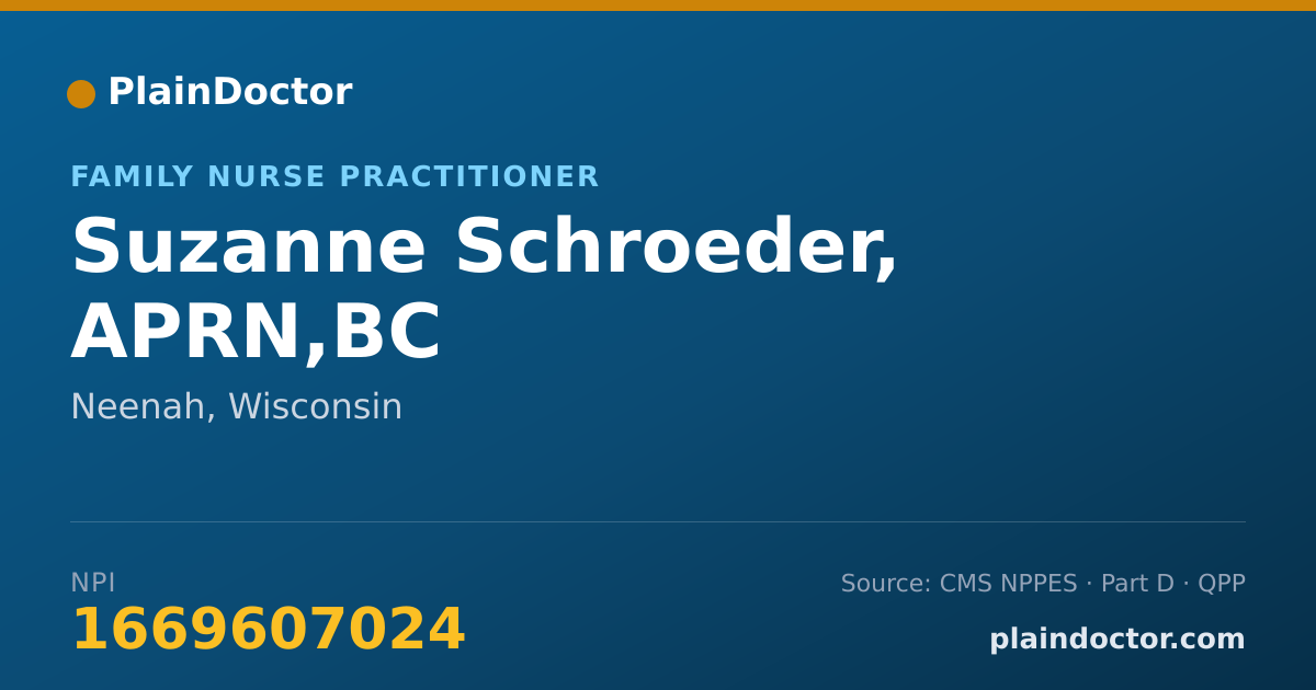 Shareable card for Suzanne Schroeder, APRN,BC - Family Nurse Practitioner, Neenah, WI