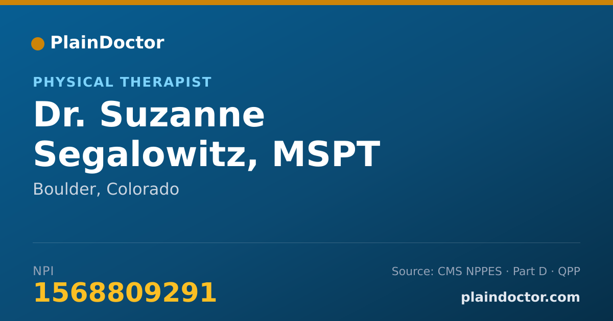 Shareable card for Suzanne Segalowitz, MSPT - Physical Therapist, Boulder, CO