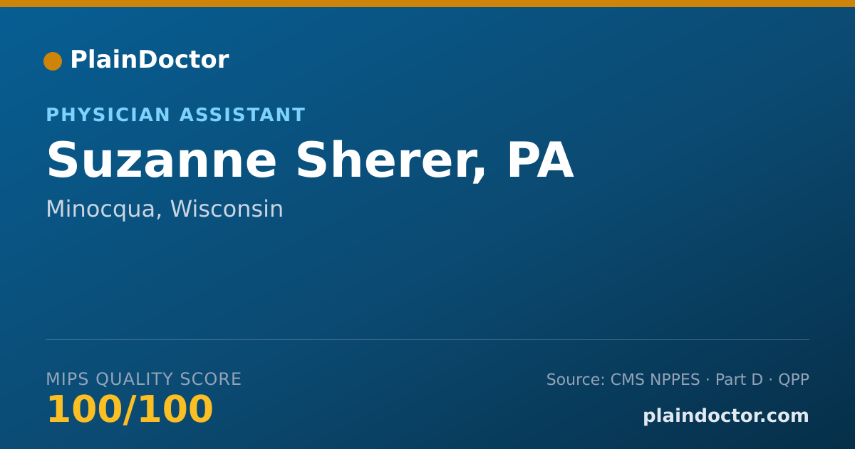 Shareable card for Suzanne Sherer, PA - Surgical Physician Assistant, Minocqua, WI