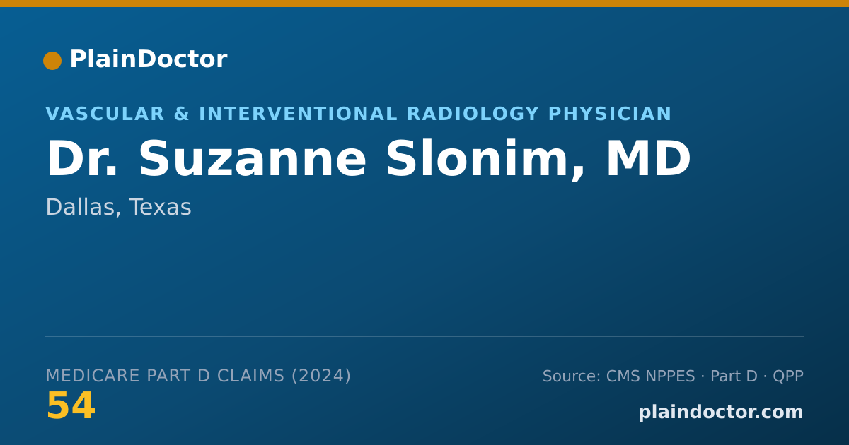 Shareable card for Suzanne Slonim, MD - Vascular & Interventional Radiology Physician, Dallas, TX