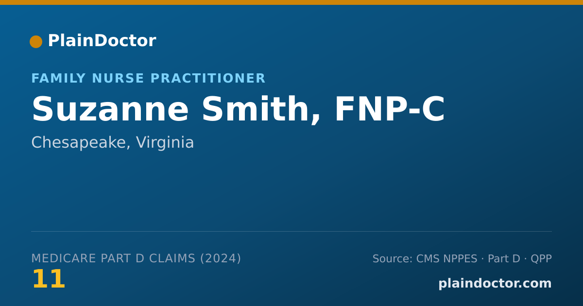 Shareable card for Suzanne Smith, FNP-C - Family Nurse Practitioner, Chesapeake, VA