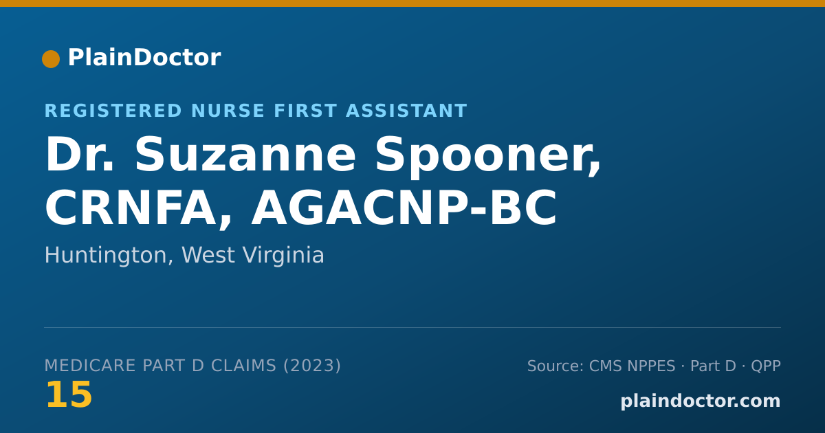 Shareable card for Suzanne Spooner, CRNFA, AGACNP-BC - Registered Nurse First Assistant, Huntington, WV
