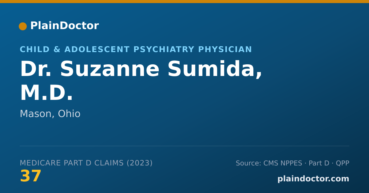 Shareable card for Suzanne Sumida, M.D. - Child & Adolescent Psychiatry Physician, Mason, OH