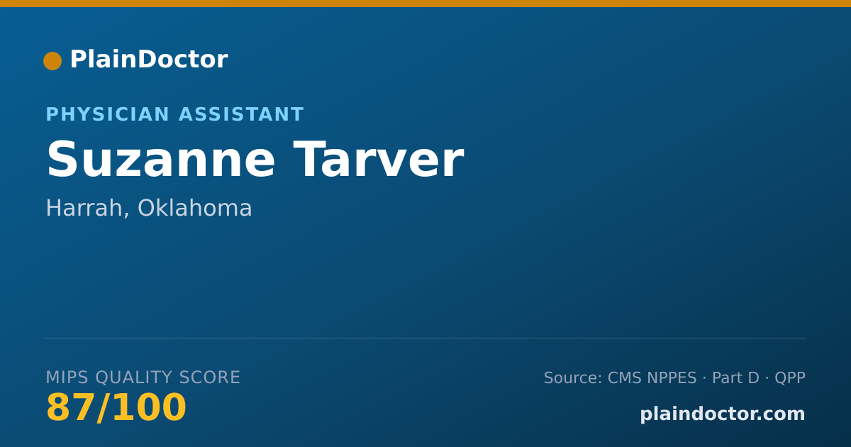 Shareable card for Suzanne Tarver - Physician Assistant, Harrah, OK