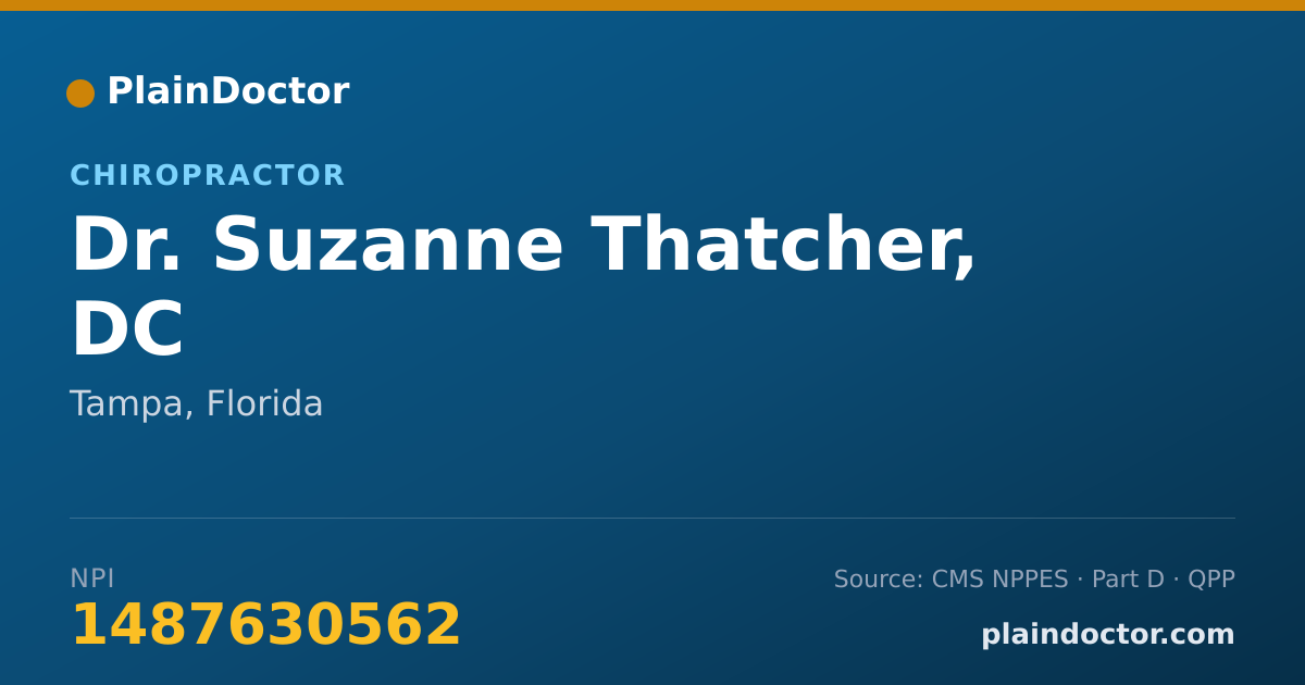 Shareable card for Suzanne Thatcher, DC - Chiropractor, Tampa, FL