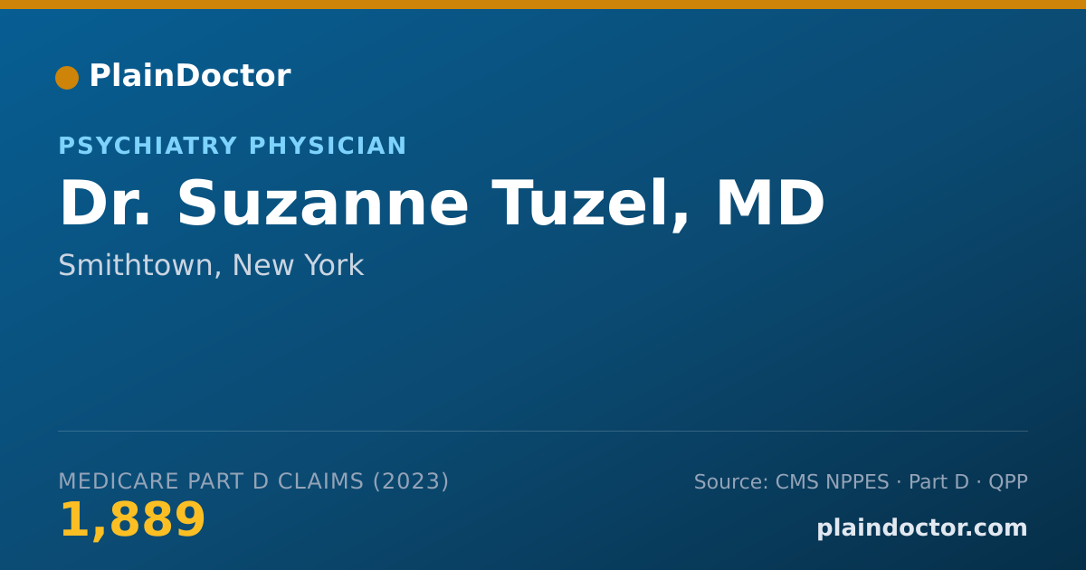 Shareable card for Suzanne Tuzel, MD - Psychiatry Physician, Smithtown, NY