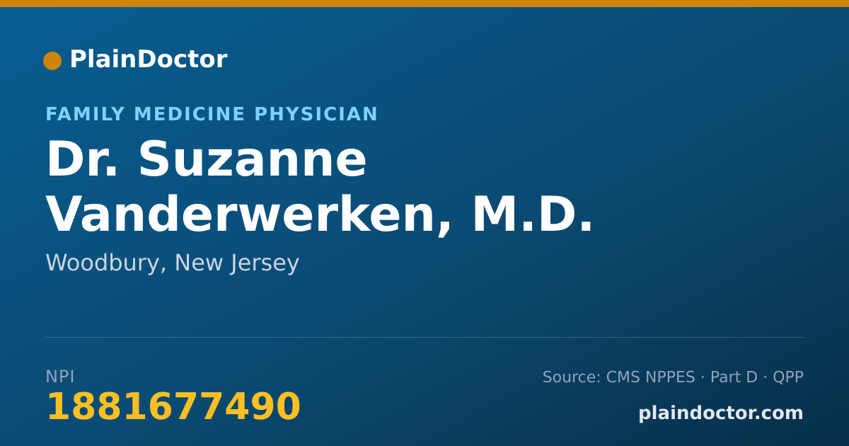 Shareable card for Suzanne Vanderwerken, M.D. - Family Medicine Physician, Woodbury, NJ