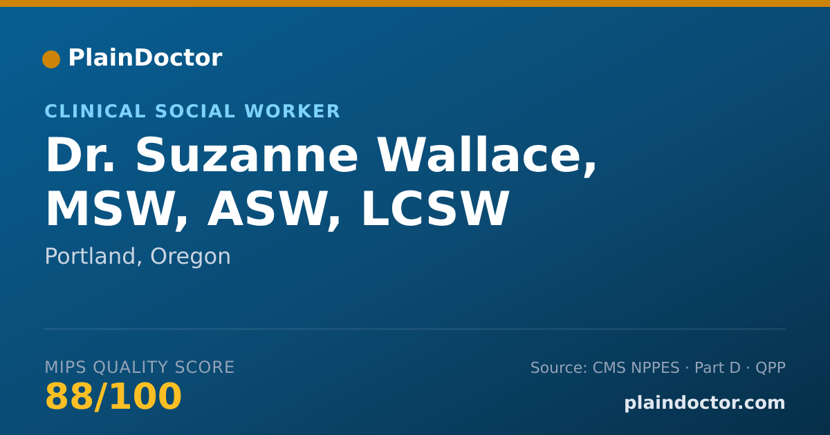 Shareable card for Suzanne Wallace, MSW, ASW, LCSW - Clinical Social Worker, Portland, OR