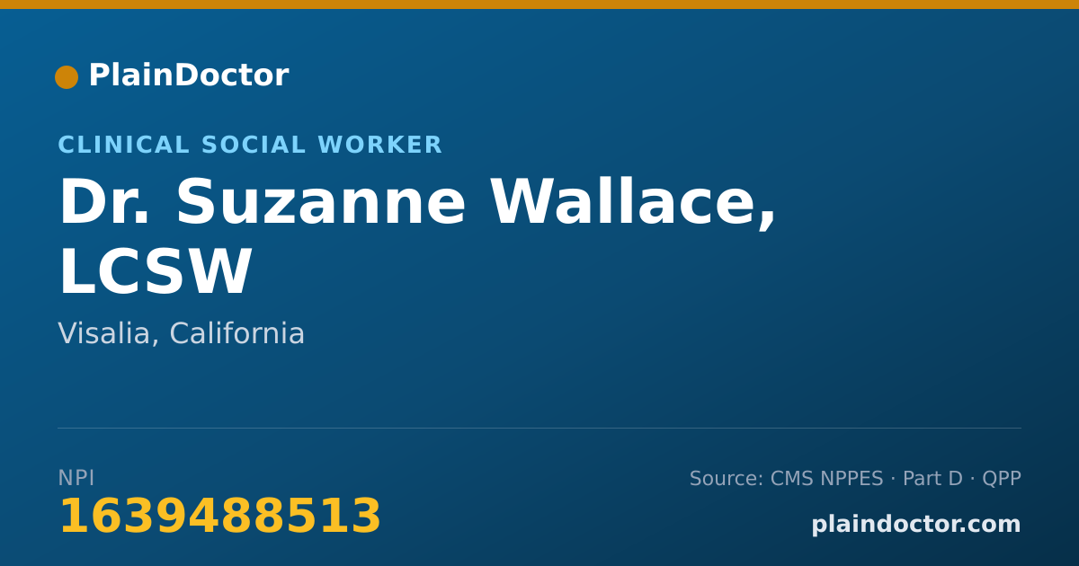 Shareable card for Suzanne Wallace, LCSW - Clinical Social Worker, Visalia, CA