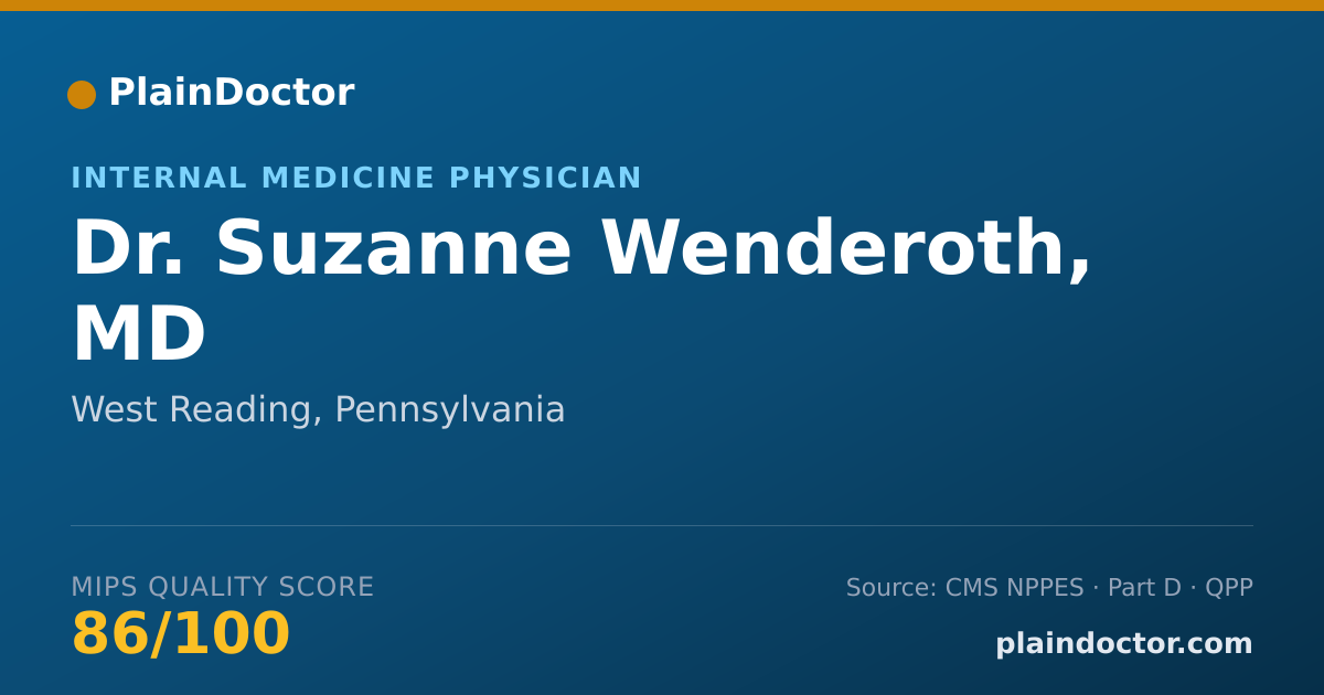 Shareable card for Suzanne Wenderoth, MD - Internal Medicine Physician, West Reading, PA
