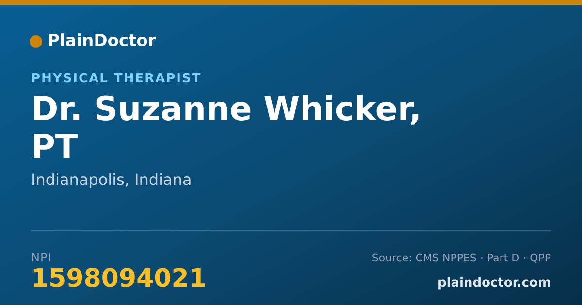 Shareable card for Suzanne Whicker, PT - Physical Therapist, Indianapolis, IN