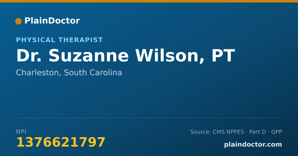 Shareable card for Suzanne Wilson, PT - Physical Therapist, Charleston, SC