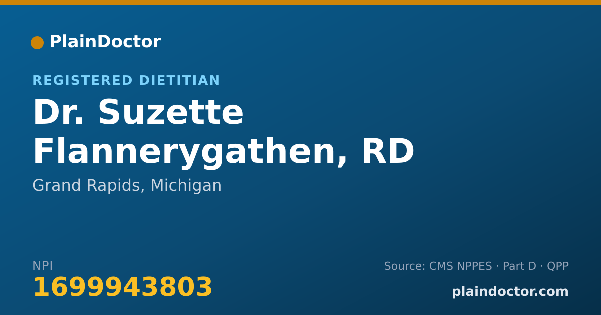 Shareable card for Suzette Flannerygathen, RD - Registered Dietitian, Grand Rapids, MI