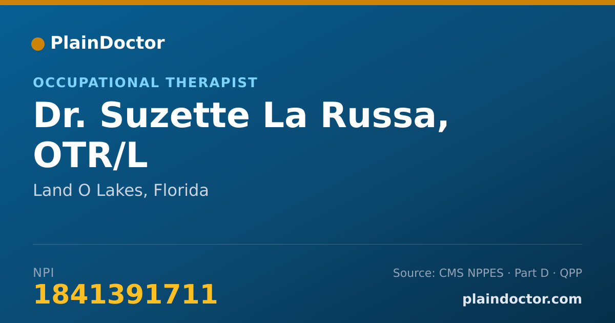 Shareable card for Suzette La Russa, OTR/L - Occupational Therapist, Land O Lakes, FL